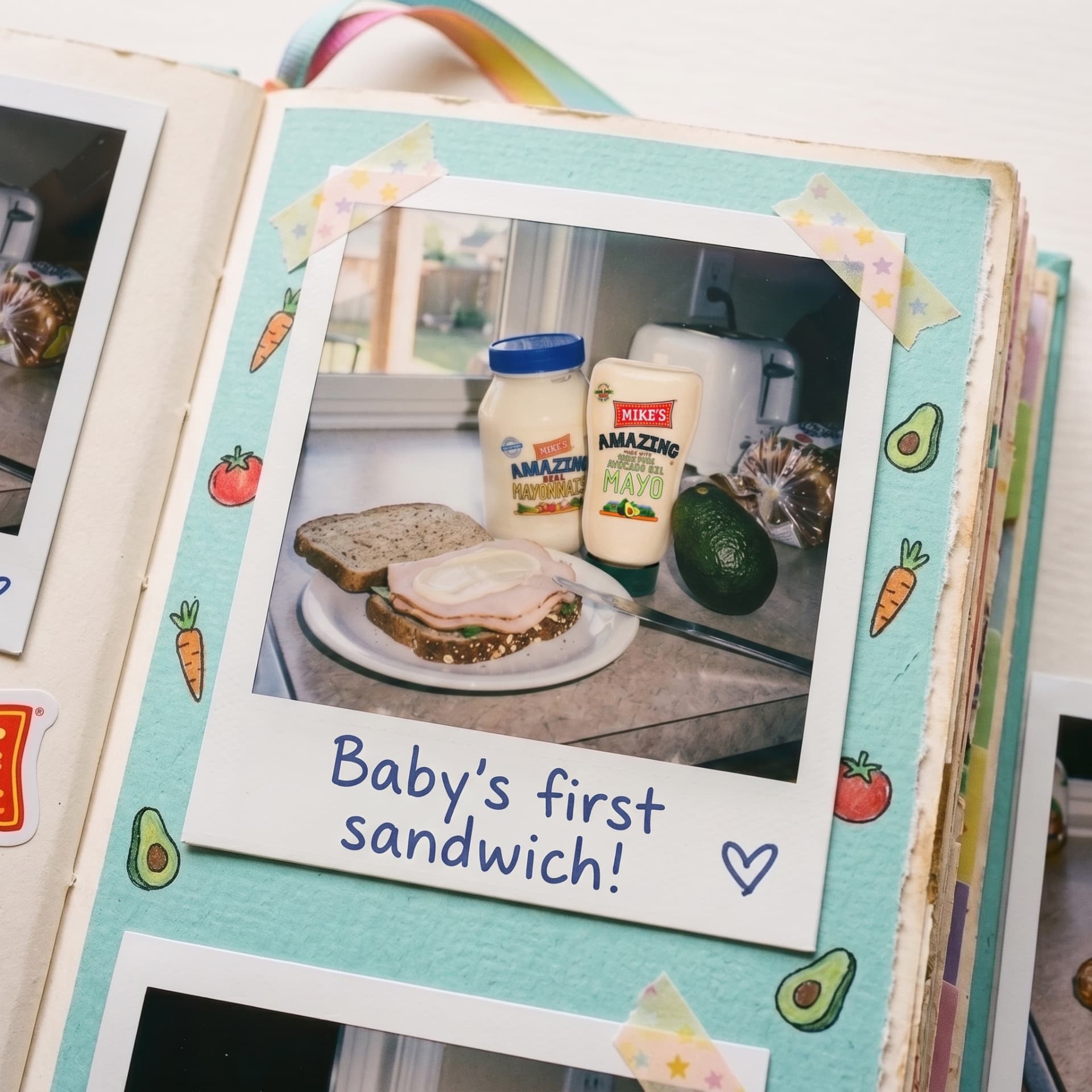 Baby's first sandwich made with Mike's Amazing mayo